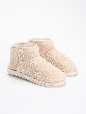 Chaussons boots effet moutonné