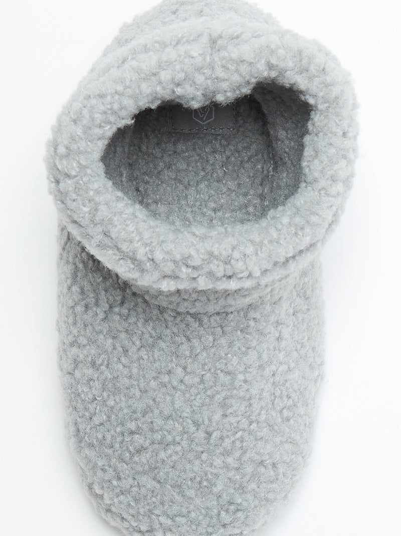 Chaussons boots effet moutonné Gris - Kiabi