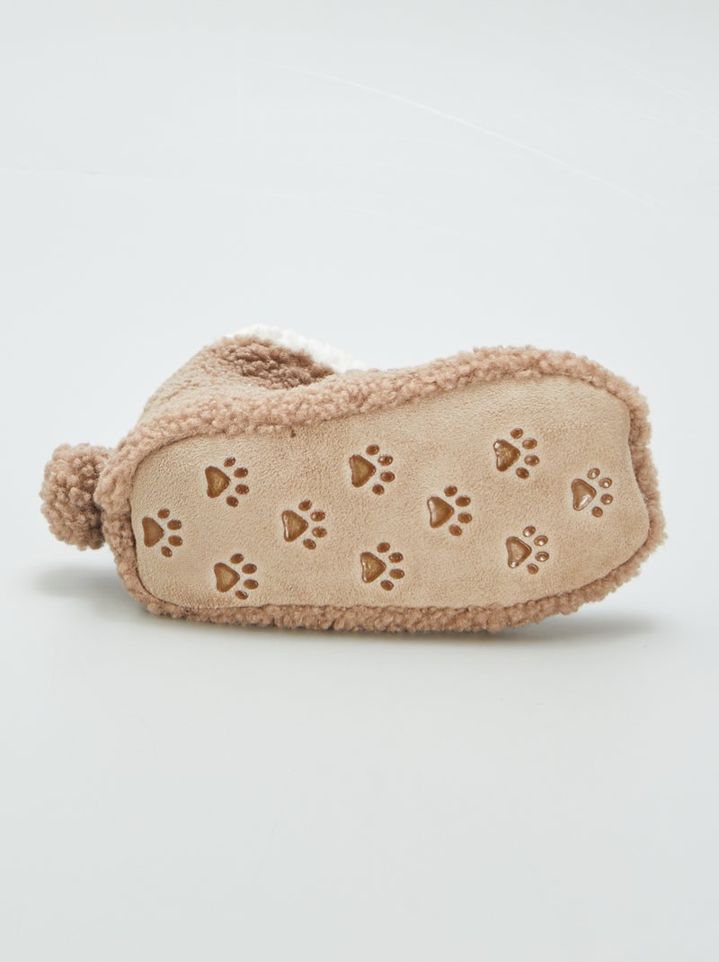 Chaussons boots effet moutonné Marron - Kiabi