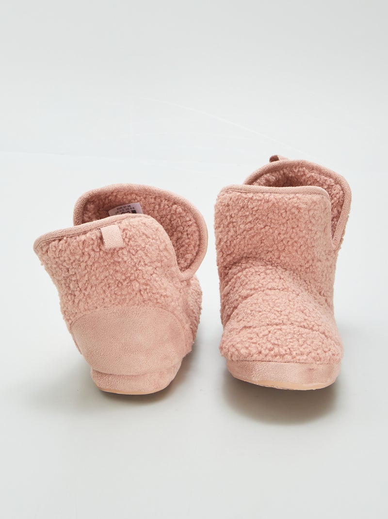 Chaussons boots effet moutonné Rose - Kiabi