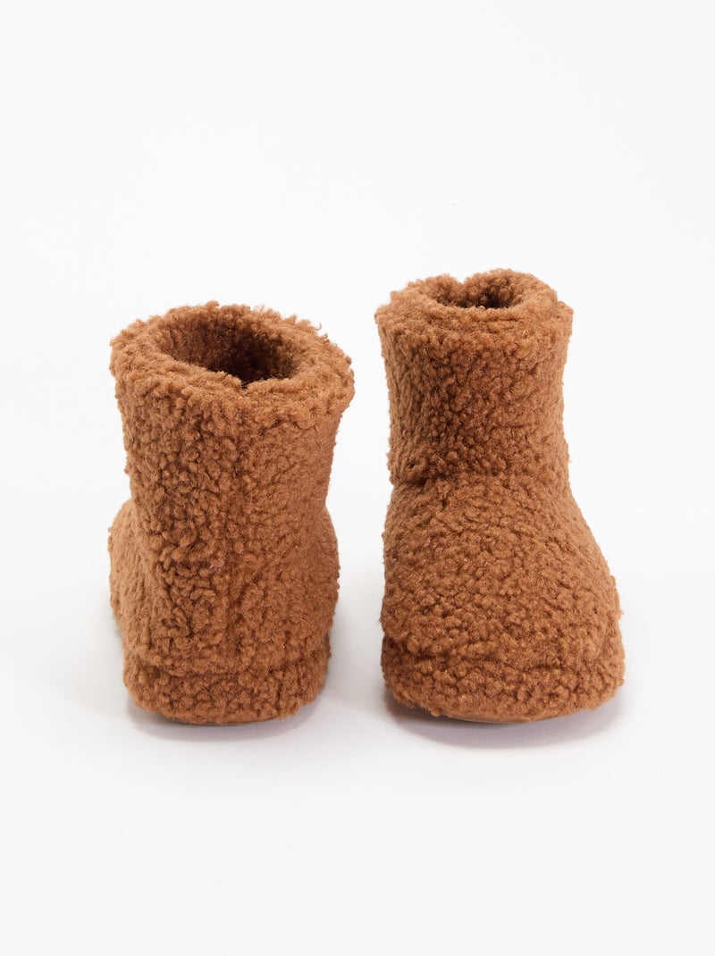 Chaussons boots effet moutonné Rouge - Kiabi