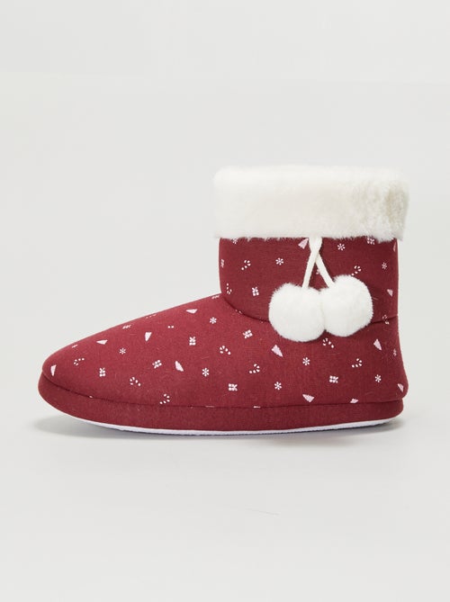 Chaussons boots fourrés de Noël - Kiabi