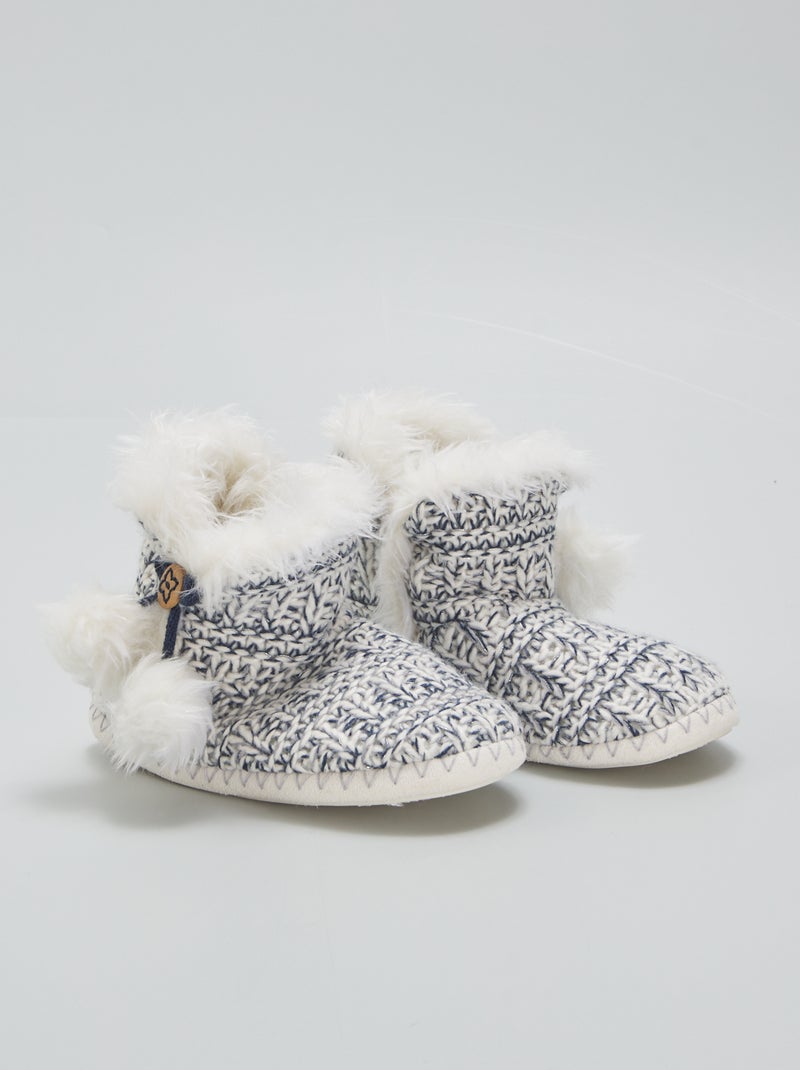 Chaussons boots fourrés Gris - Kiabi