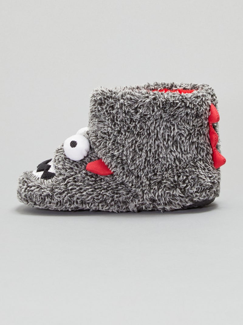 Chaussons boots 'monstre' Gris - Kiabi