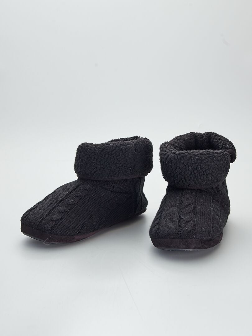 Chaussons boots noir - Kiabi