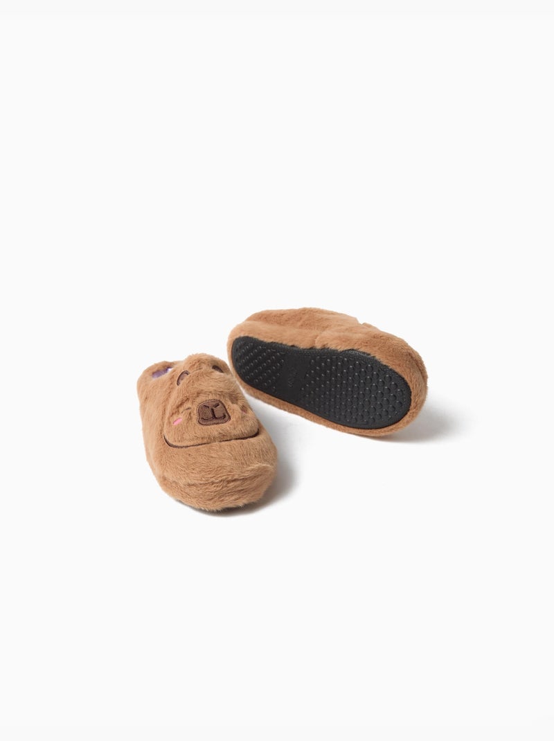 Chaussons 'capibara' capyfun©, mo fashion Marron - Kiabi