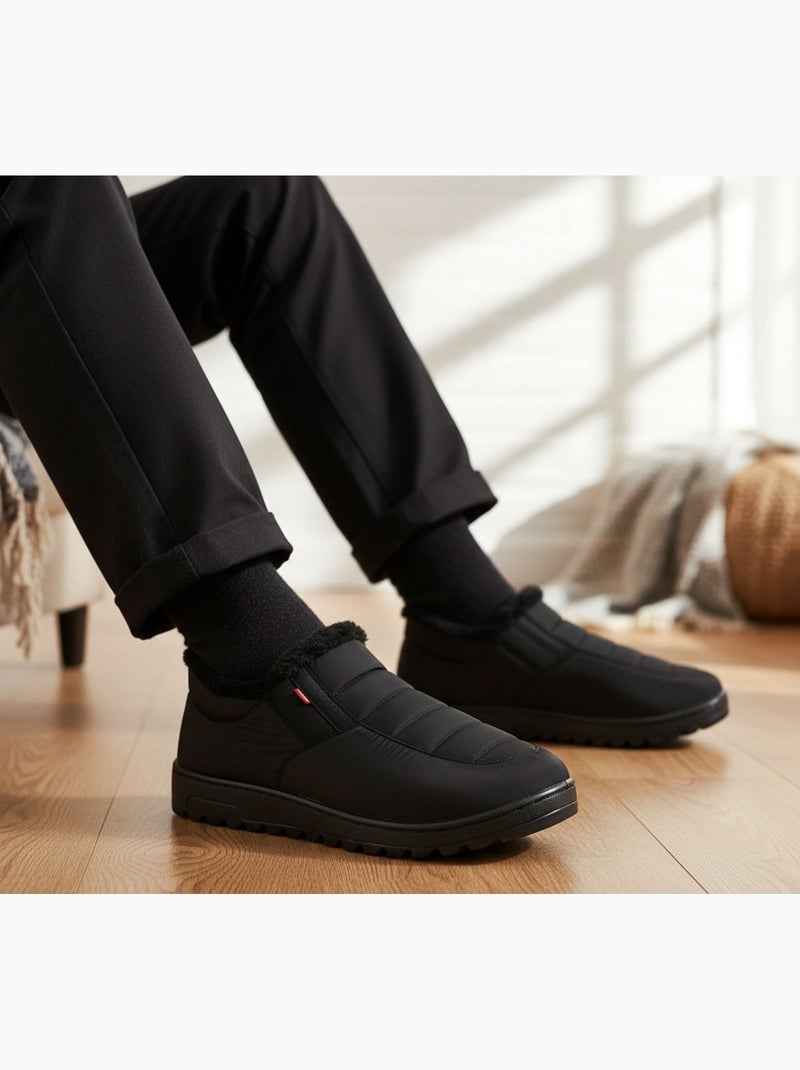 Chaussons charentaises montantes PREMIUM MU9738 Noir - Kiabi