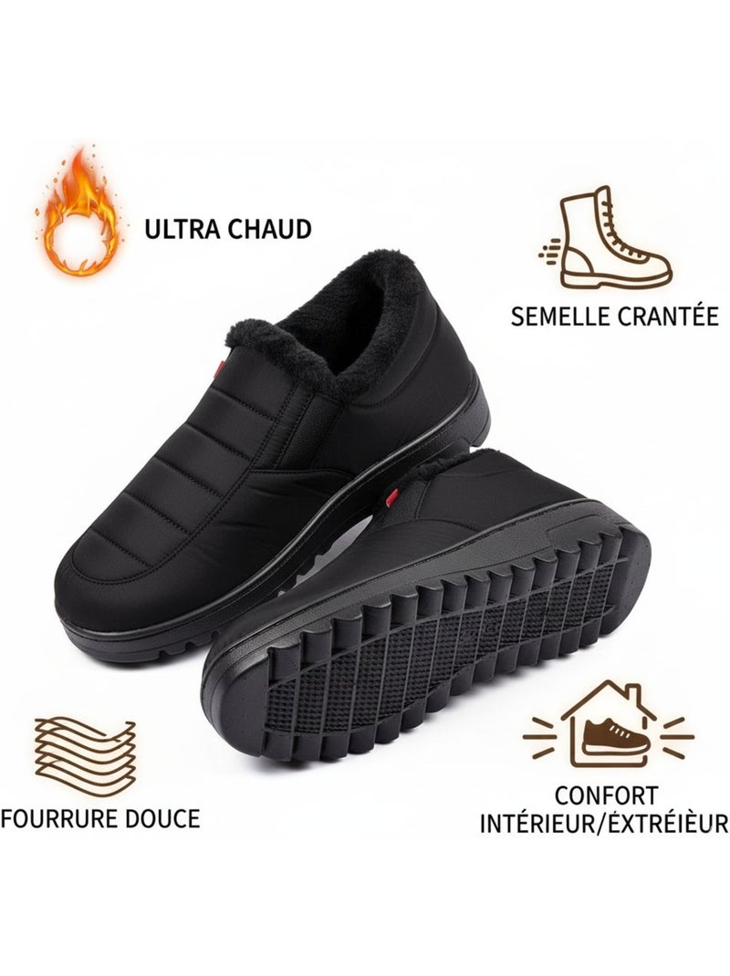 Chaussons charentaises montantes PREMIUM MU9738 Noir - Kiabi
