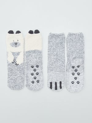Chaussettes Animaux 3D Tricotées Main - Coton Double Couche - Taille Unique 20-30cm - Drôles Et Chaudes