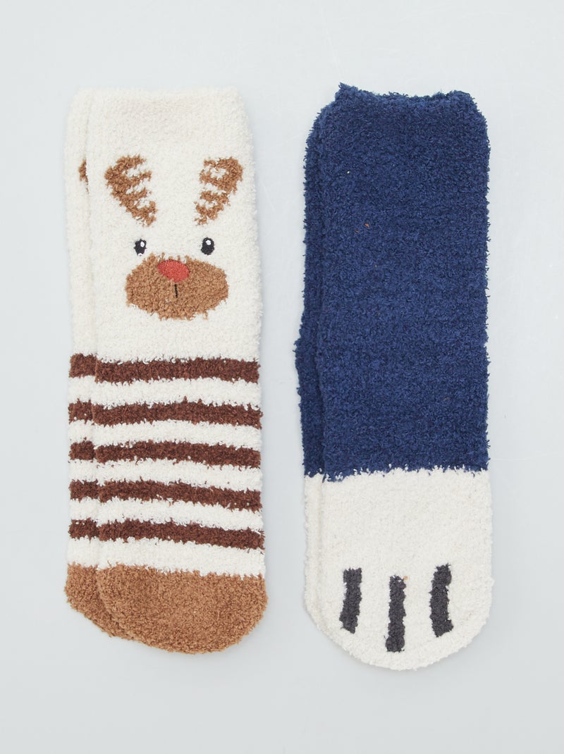 Chaussons chaussettes 'animaux' Marron - Kiabi