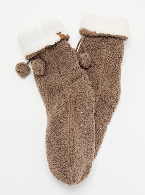 Chaussons chaussettes fourrés - Kiabi