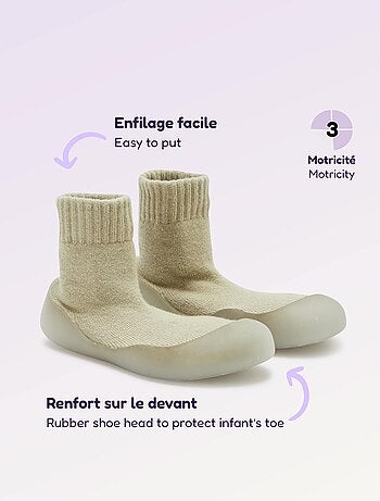 Chaussons chaussettes motricité 3 '1ers pas' - Kitchoun
