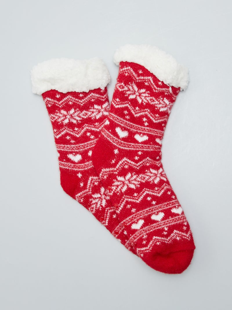 Chaussons chaussettes Rouge - Kiabi