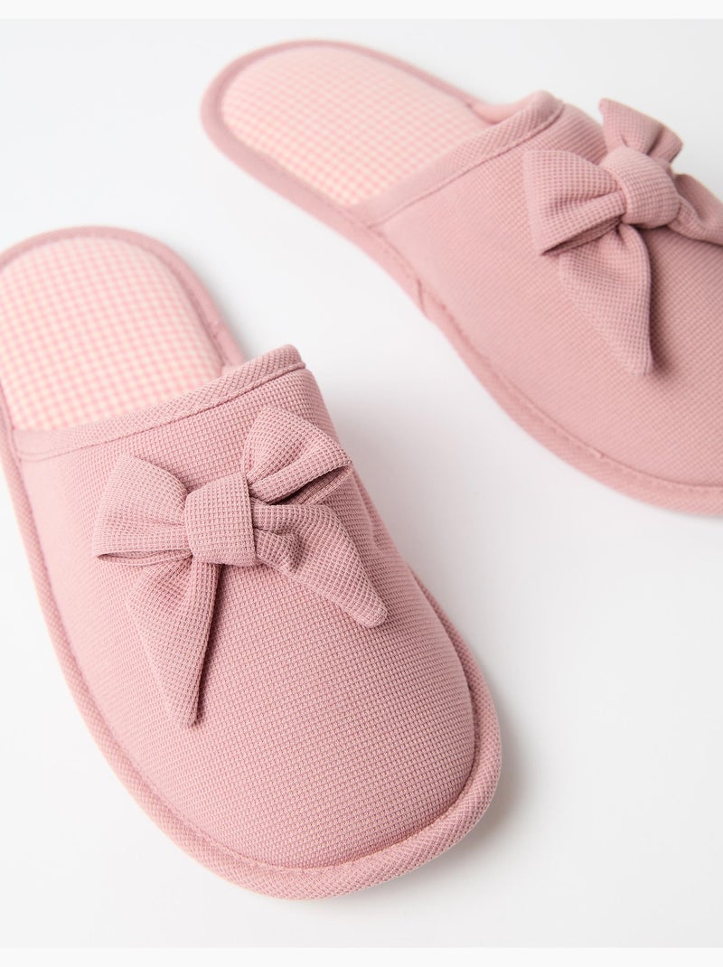 Chaussons de chambre de vichy, mo fashion Rose - Kiabi