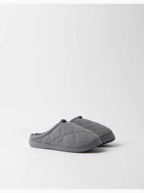 Chaussons de chambre en couloir côtelé, mo fashion - Kiabi