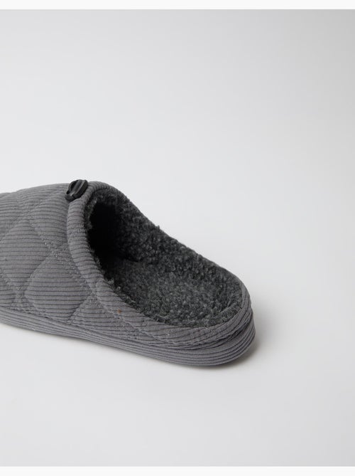 Chaussons de chambre en couloir côtelé, mo fashion - Kiabi