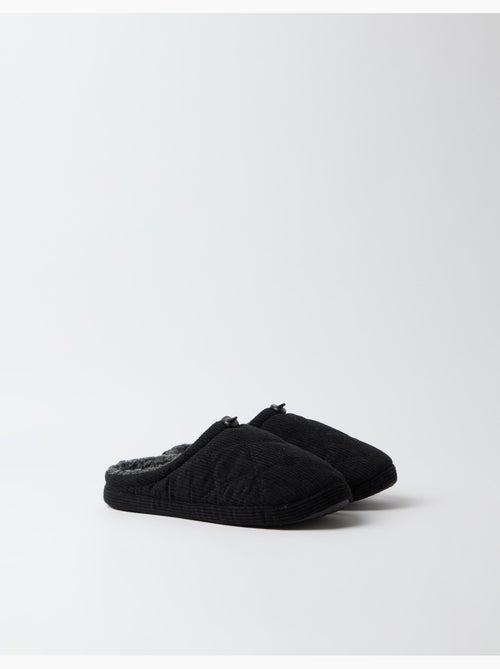 Chaussons de chambre en couloir côtelé, mo fashion - Kiabi