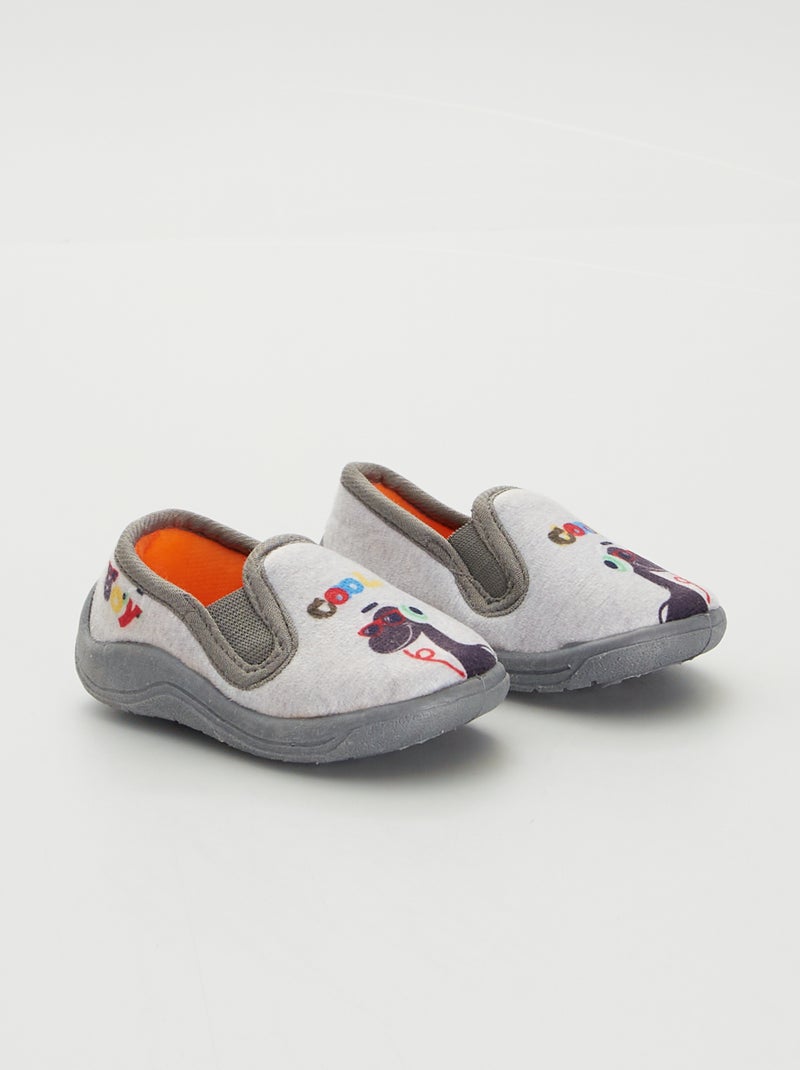 Chaussons 'dinosaures' Gris - Kiabi