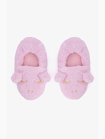 Chaussons d'intérieur fille à motif licorne brodé penti