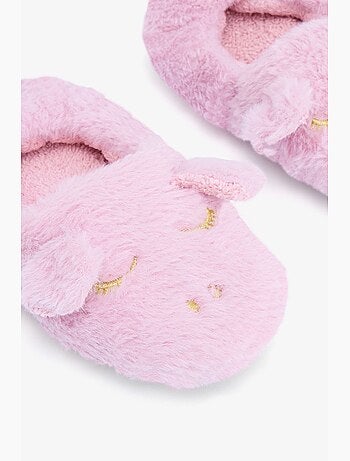 Chaussons d'intérieur fille à motif licorne brodé penti