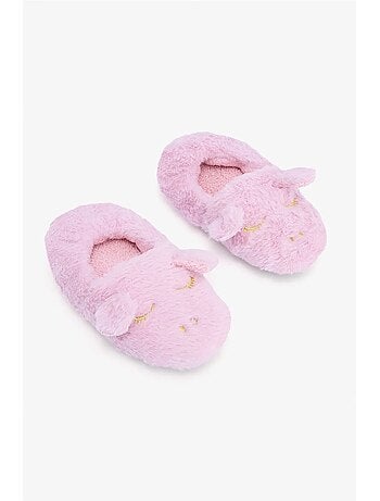 Chaussons d'intérieur fille à motif licorne brodé penti