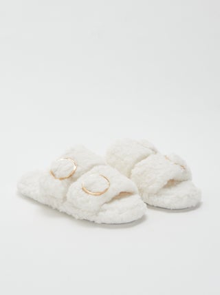 Chaussons double bride fourrés