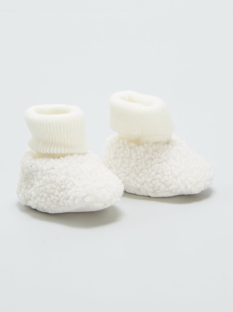 Chaussons effet moutonné Beige - Kiabi