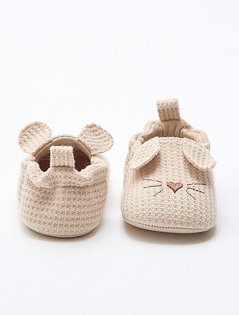 Chaussons en gaze de coton + oreilles animaux