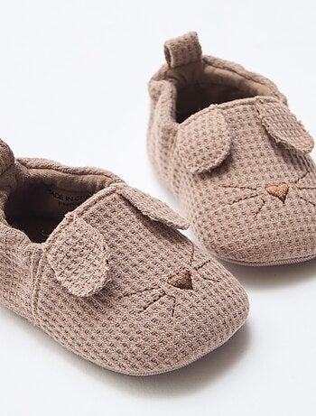 Chaussons en gaze de coton + oreilles animaux