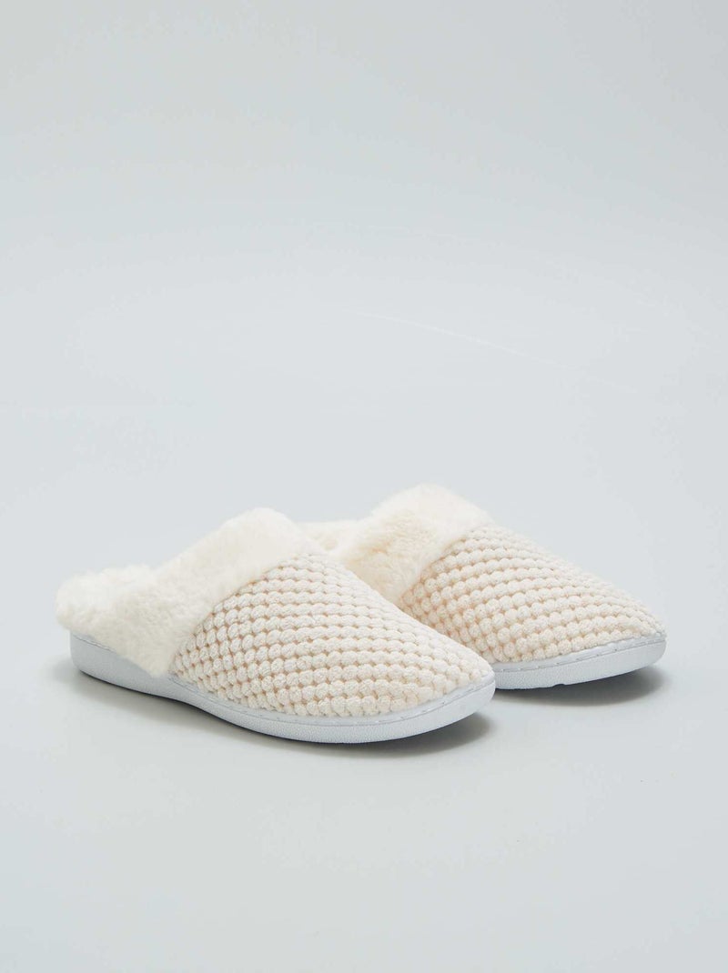 Chaussons en maille douce Beige - Kiabi