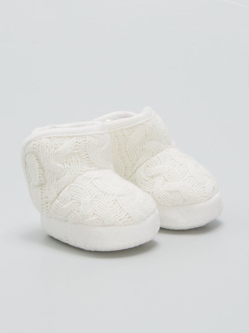 Chaussons en tricot Beige - Kiabi