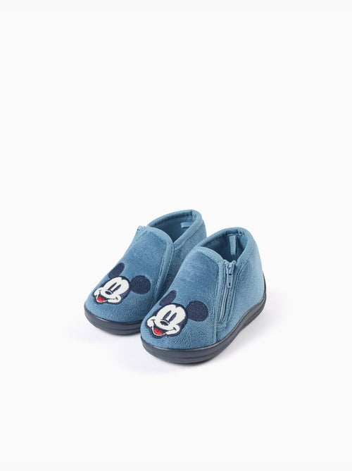 Chaussons en velours avec broderie Mickey - Kiabi