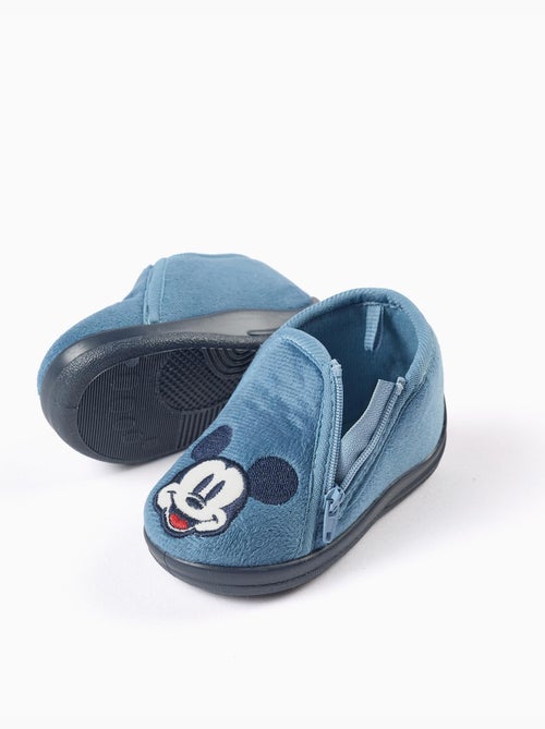 Chaussons en velours avec broderie Mickey - Kiabi