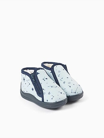 Chaussons en velours avec motif espace