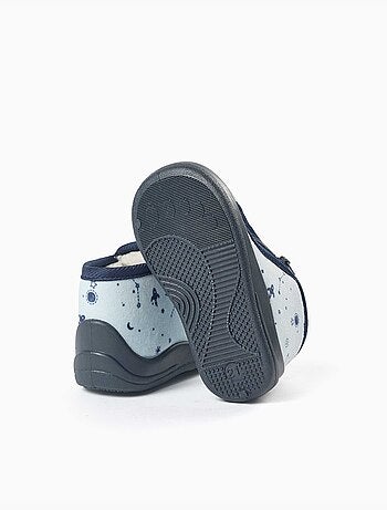 Chaussons en velours avec motif espace