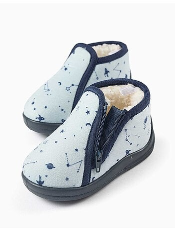 Chaussons en velours avec motif espace