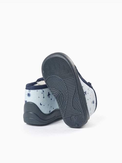 Chaussons en velours avec motif espace - Kiabi