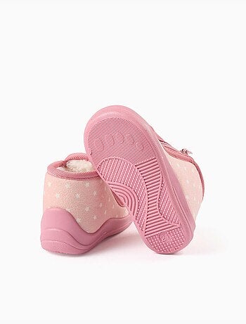 Chaussons en velours avec motif étoile