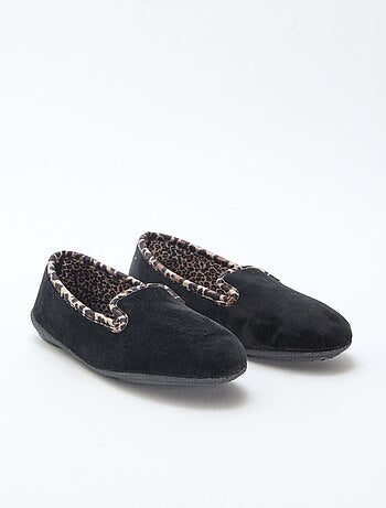 Chaussons en velours intérieur léopard