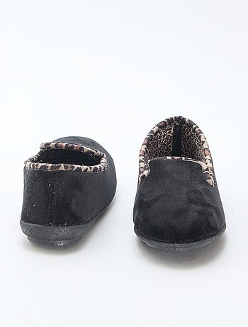 Chaussons en velours intérieur léopard