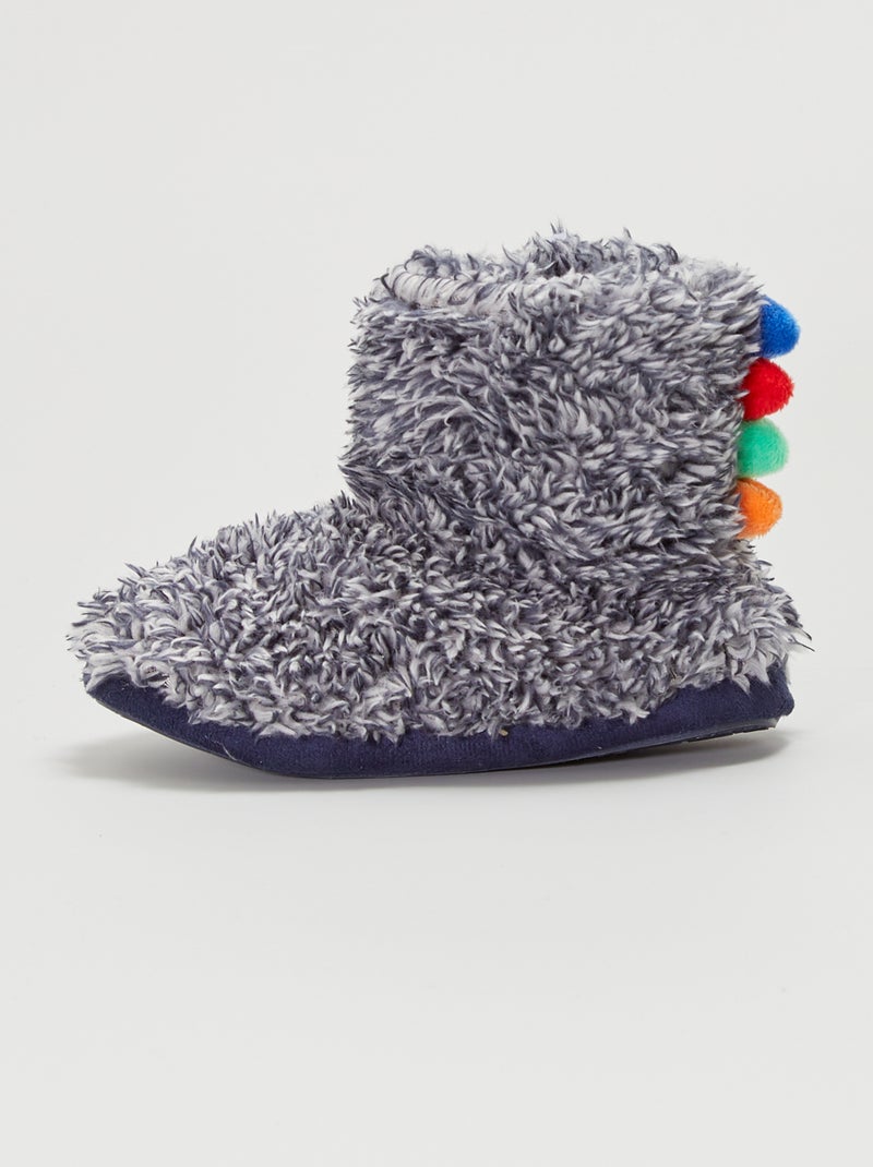 Chaussons forme boots bleu - Kiabi