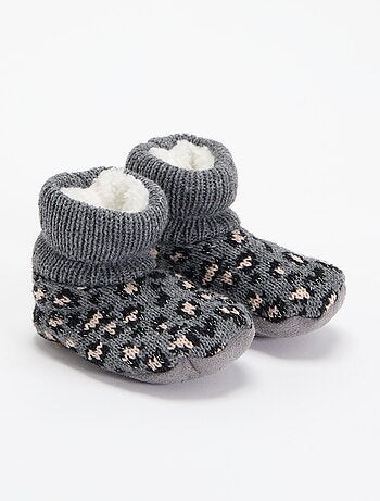 Chaussons fourrés à motif