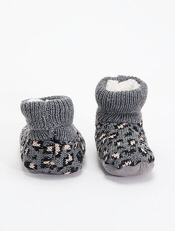 Chaussons fourrés à motif