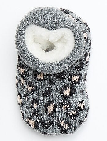 Chaussons fourrés à motif