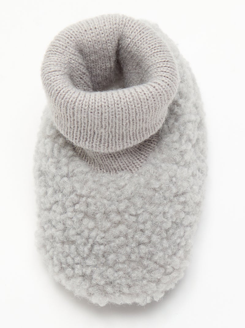 Chaussons fourrés Gris - Kiabi