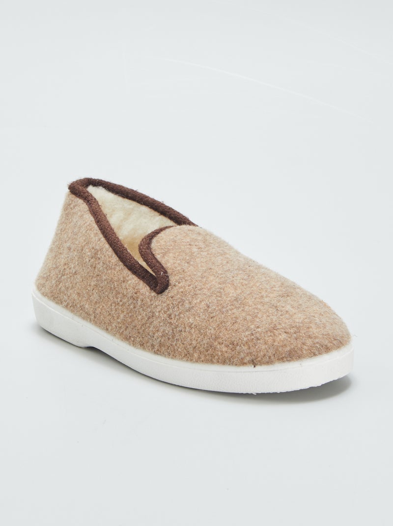 Chaussons intérieur effet moutonné Beige - Kiabi