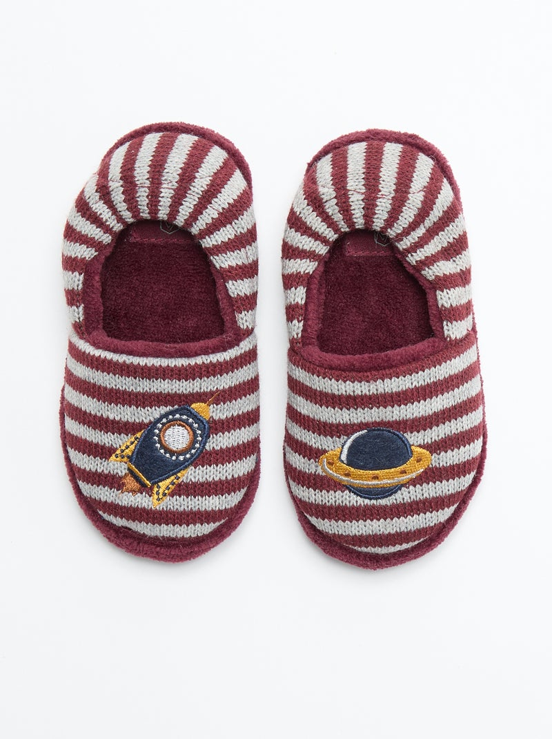 Chaussons intérieurs fourrés Rouge - Kiabi