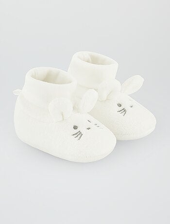 Soldes Pantoufles et chaussons pour bébé - blanc - Kiabi