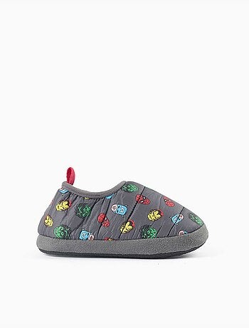 Chaussons matelassés avec imprimé avengers et doublure en sherpa