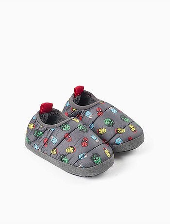 Chaussons matelassés avec imprimé avengers et doublure en sherpa
